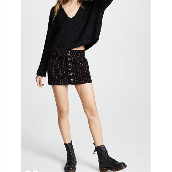 FREE PEOPLE Joanie Printed Cord Skirt - Picture 4 of 10